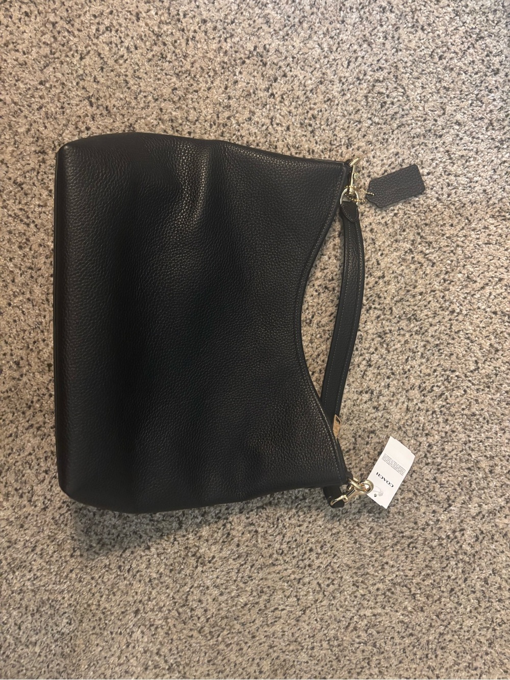 New with tags * * Coach Black Pebbled Leather Hobo with Gold Hardware - Picture 2 of 4